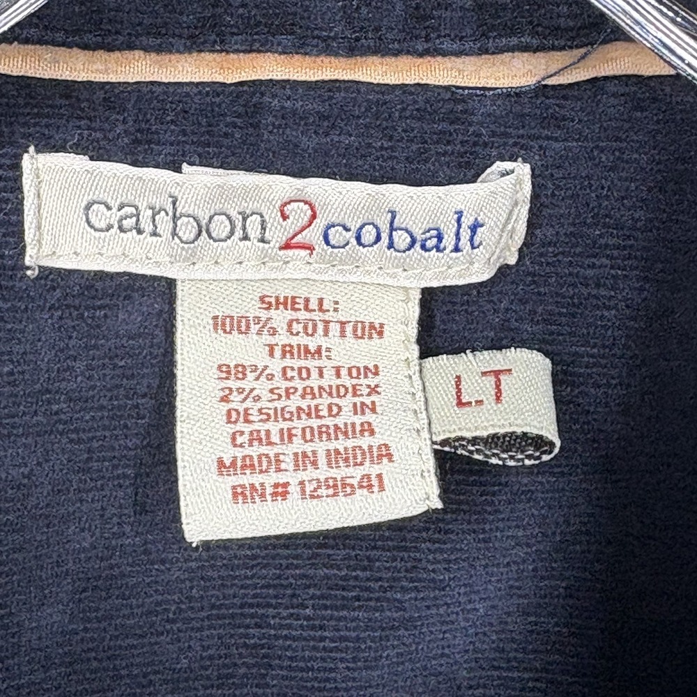 Carbon2Cobalt Men Long Sleeve Camp Shirt Size LT Blue Red Square Outdoors Casual - Picture 4 of 9